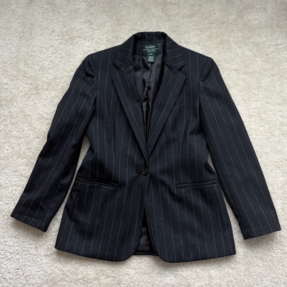 Ralph Lauren Black Pinstripe Blazer